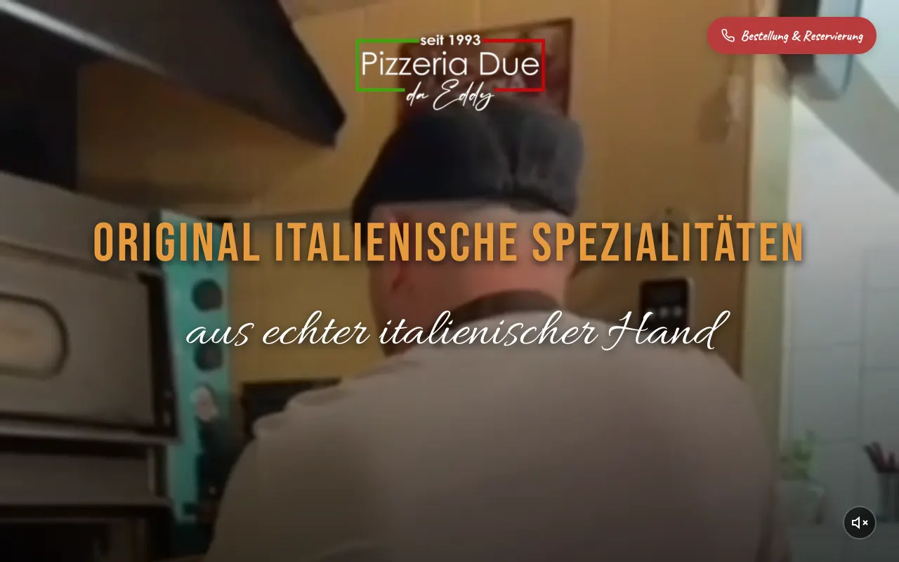 Startseite von Pizzeria Due - Website unter neuer Leitung